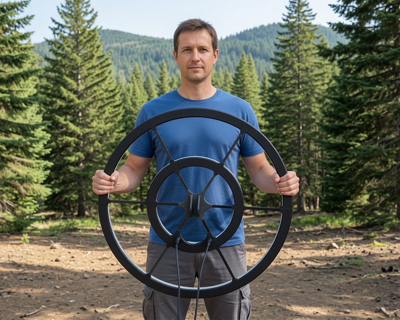 32inchimage.jpg {Large pulse induction search coil for Minelab gold metal detectors}
